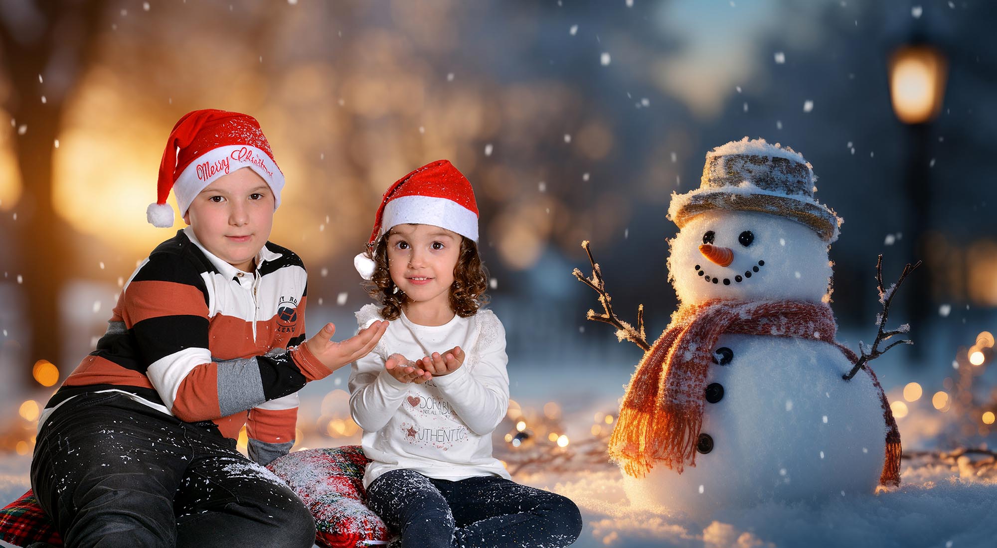 Winter holiday christmas background banner with cute funny laugh