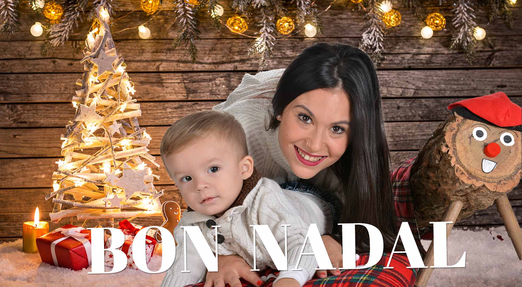 Christmas decoration on wooden background